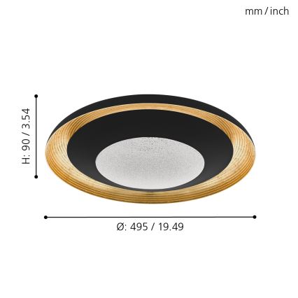 Eglo 98527 - Himmennettävä LED-kattovalaisin CANICOSA LED/24,5W/230V + kauko-ohjaus