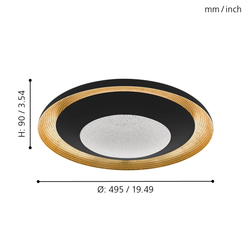 Eglo 98527 - Himmennettävä LED-kattovalaisin CANICOSA LED/24,5W/230V + kauko-ohjaus