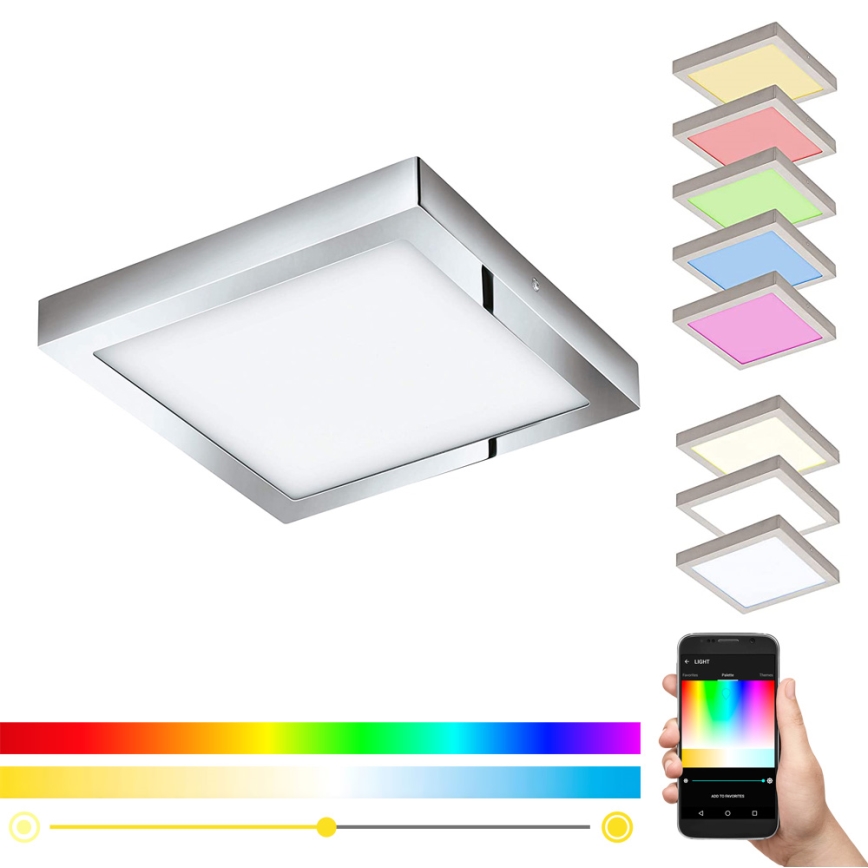 Eglo - Himmennettävä LED-RGB-kattovalaisin FUEVA-C LED/21W/230V Bluetooth