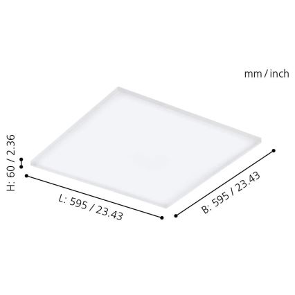 Eglo - Himmennettävä LED-RGB-kattovalaisin TURCONA-C LED/30W/230V + Kauko-ohjaus