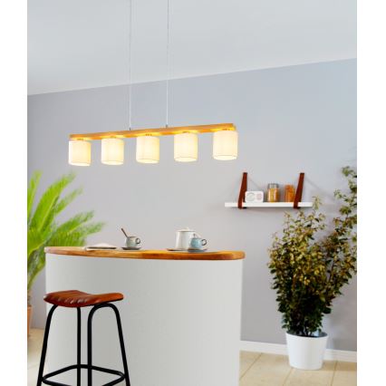 Eglo 98591 - Kattokruunu narulla CASTRALVO 5xE27/28W/230V