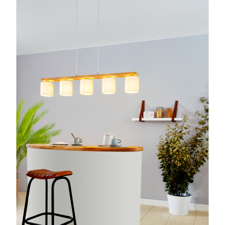 Eglo 98591 - Kattokruunu narulla CASTRALVO 5xE27/28W/230V