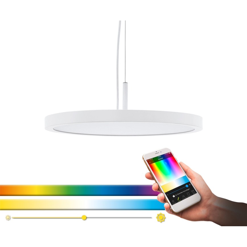 Eglo - LED RGB Himmentävä kattokruunu narulla CERIGNOLA-C LED/21W/230V + Kauko-ohjaus