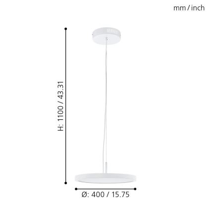Eglo - LED RGB Himmentävä kattokruunu narulla CERIGNOLA-C LED/21W/230V + Kauko-ohjaus