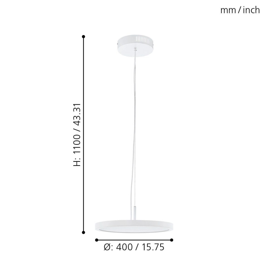 Eglo - LED RGB Himmentävä kattokruunu narulla CERIGNOLA-C LED/21W/230V + Kauko-ohjaus