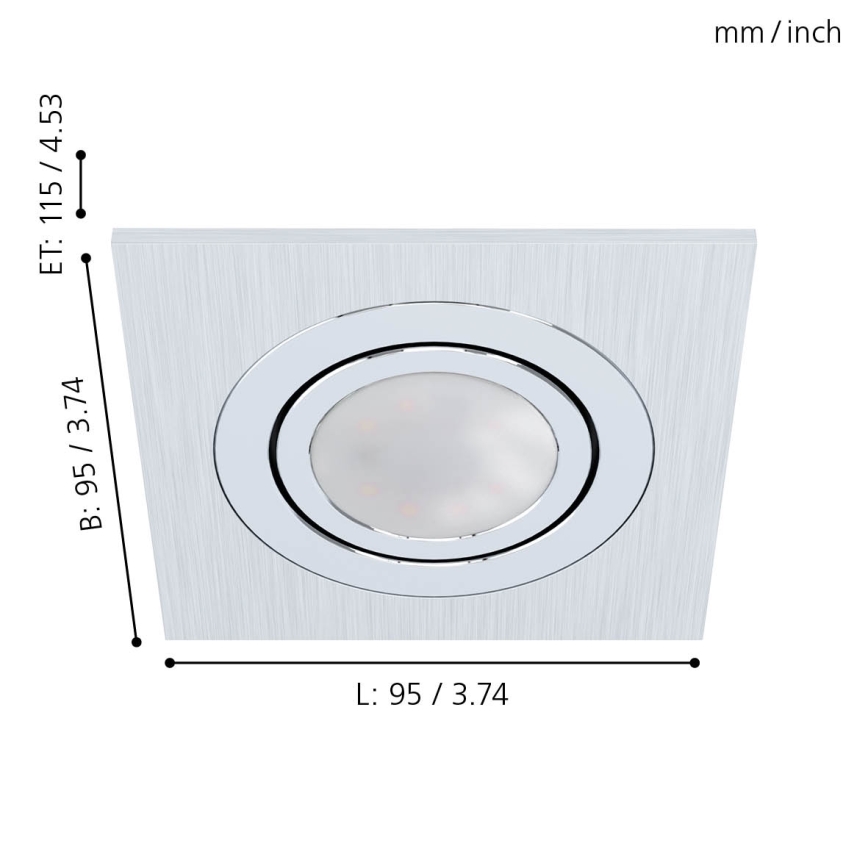 Eglo - SETTI 3xLED Upotettu valo AREITIO 3xGU10/5W/230V