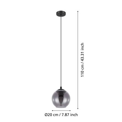 Eglo 98651 - Kattokruunu narulla ARISCANI 1xE27/40W/230V