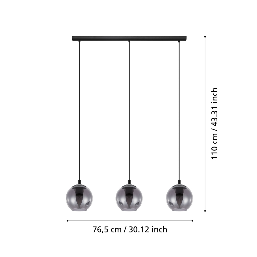 Eglo 98652 - Kattokruunu narulla ARISCANI 3xE27/40W/230V