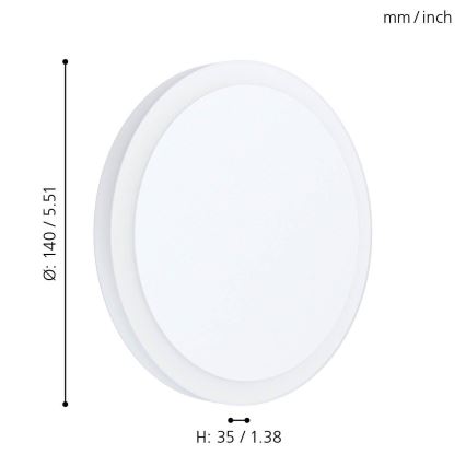 Eglo 98655 - LED-kattovalaisin MONGODIO 1 LED/5,4W/230V