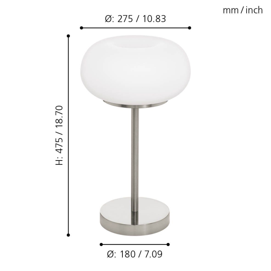 Eglo - LED RGB Himmennettävä pöytävalaisin OPTICA-C LED/16W/230V halkaisija 27,5 cm
