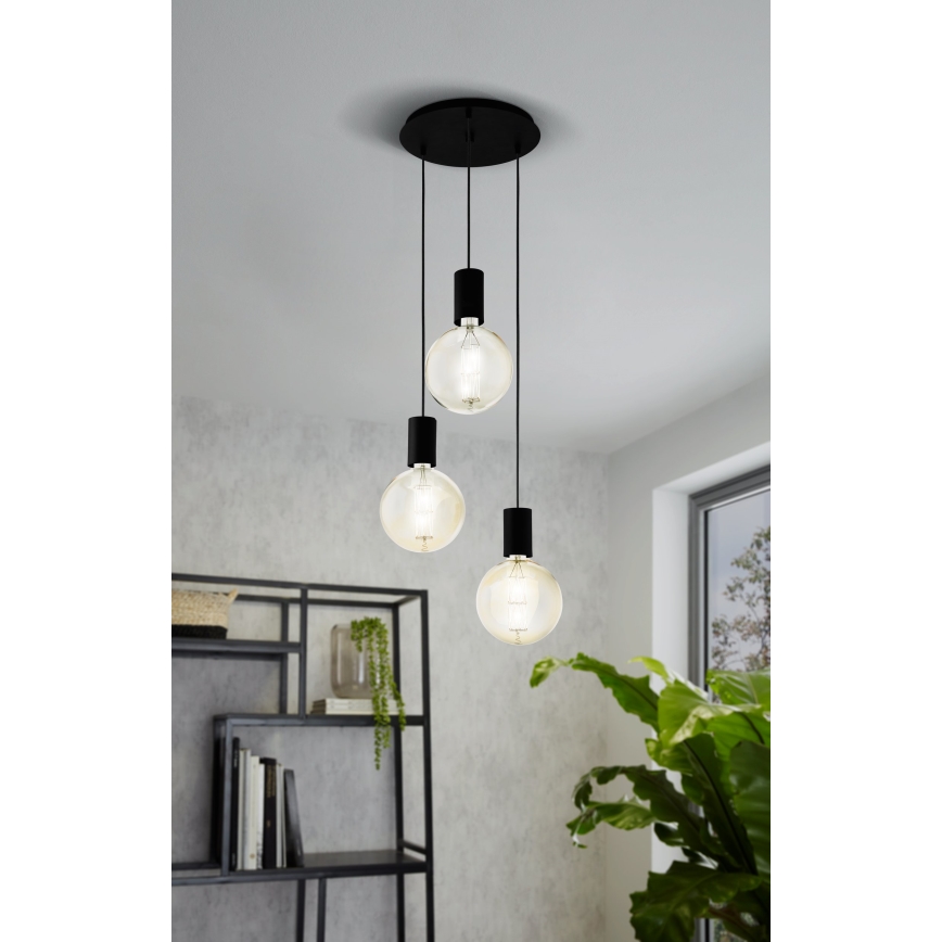 Eglo 98663 - Kattokruunu narulla POZUETA 3xE27/40W/230V