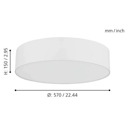 Eglo 98664 - Himmennettävä LED-RGB-kattovalaisin ROMAO-C LED/33W/230V + Kaukosäädin