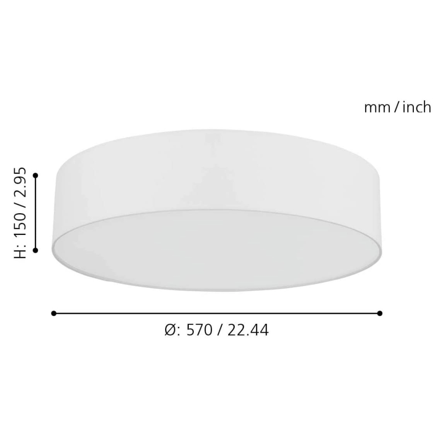 Eglo 98664 - Himmennettävä LED-RGB-kattovalaisin ROMAO-C LED/33W/230V + Kaukosäädin