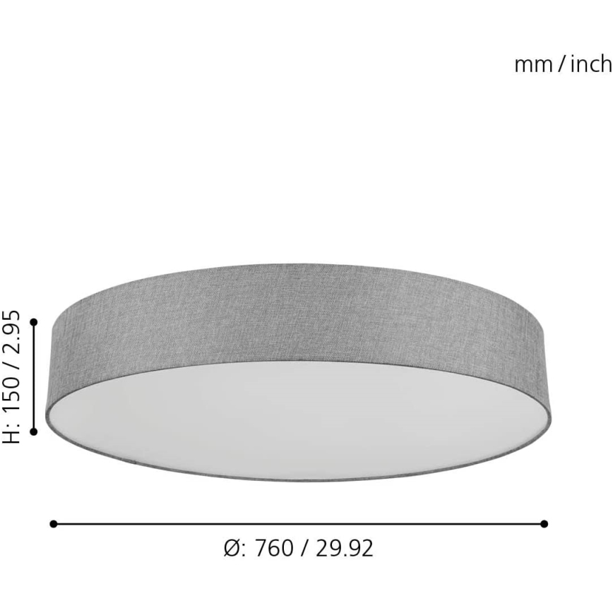 Eglo - Himmennettävä LED-RGB-kattovalaisin ROMAO-C LED/42W/230V + Kauko-ohjaus