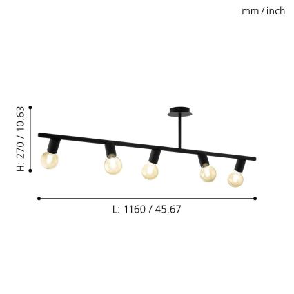 Eglo 98675 - Kohdevalo MENDIETA 5xE27/40W/230V