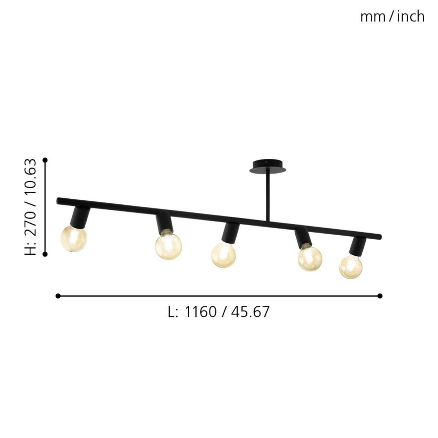 Eglo 98675 - Kohdevalo MENDIETA 5xE27/40W/230V