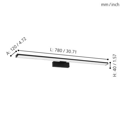 Eglo - Kylpyhuoneen LED-peilivalo LED/14W/230V 4000K 78 cm IP44