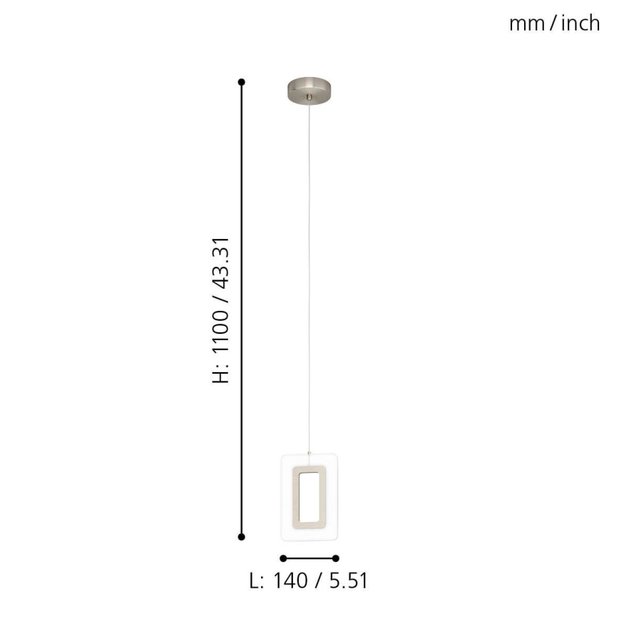 Eglo 98678 - LED-kattokruunu narussa ENALURI LED/5,4W/230V