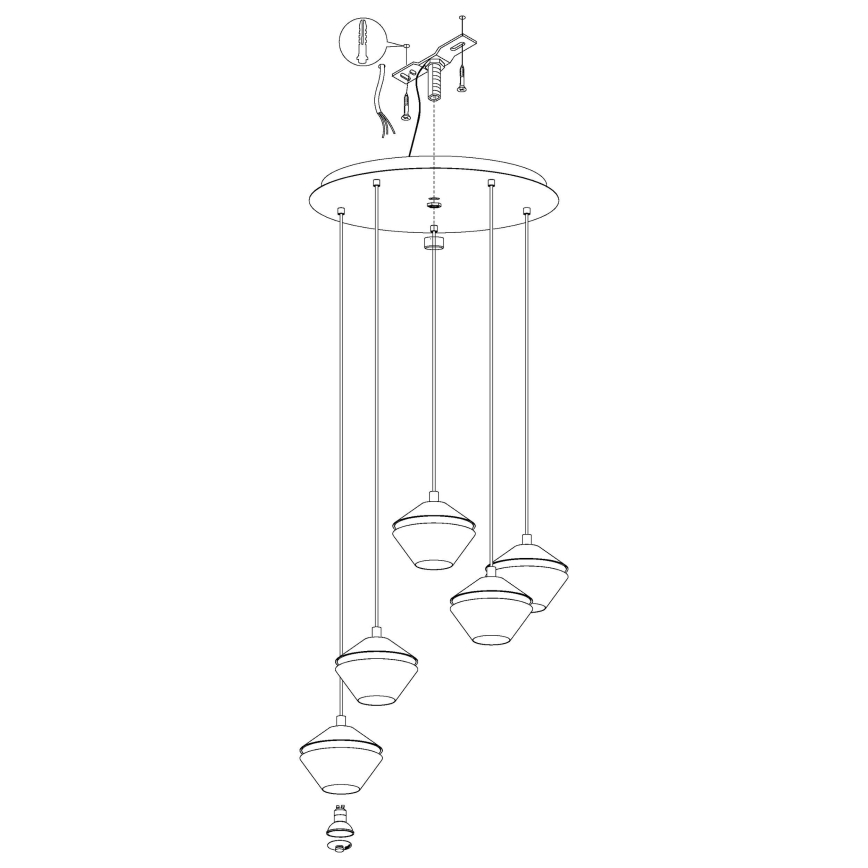 Eglo 98683 - LED-kattokruunu narussa PERPIGO 5xGU10/5W/230V