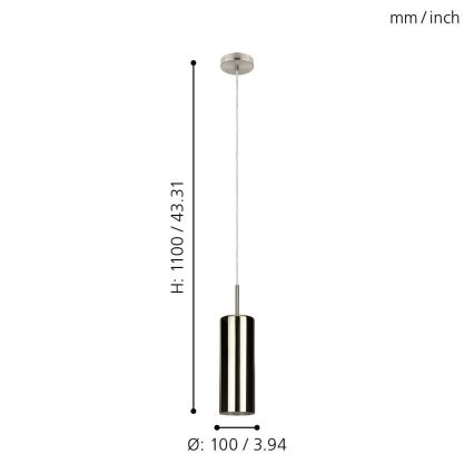 Eglo 98696 - Kattokruunu narulla SELVINO 1xE27/15W/230V