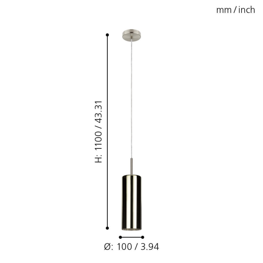 Eglo 98696 - Kattokruunu narulla SELVINO 1xE27/15W/230V