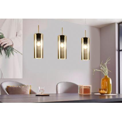 Eglo 98697 - Kattokruunu narulla SELVINO 3xE27/15W/230V