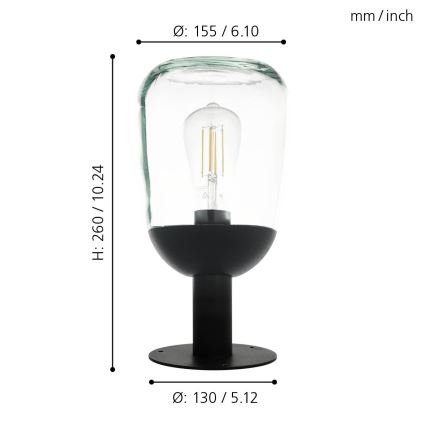 Eglo 98702 - Ulkovalaisin DONATORI 1xE27/60W/230V IP44