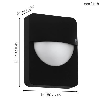 Eglo 98704 - Ulkoseinävalaisin SALVANESCO 1xE27/28W/230V IP44