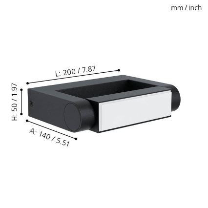 Eglo 98707 - LED-ulkoseinävalaisin BRIANZA LED/4,8W/230V IP44