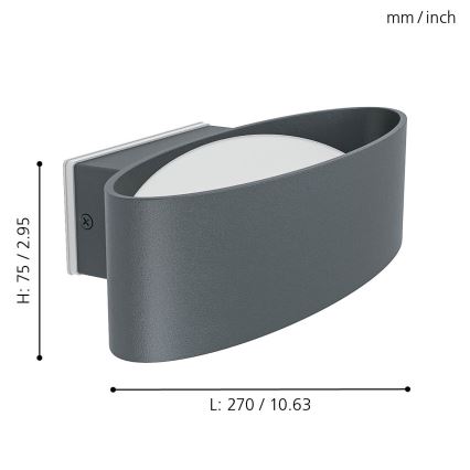 Eglo 98711 - LED-ulkoseinävalaisin CHINOA LED/10W/230V IP44