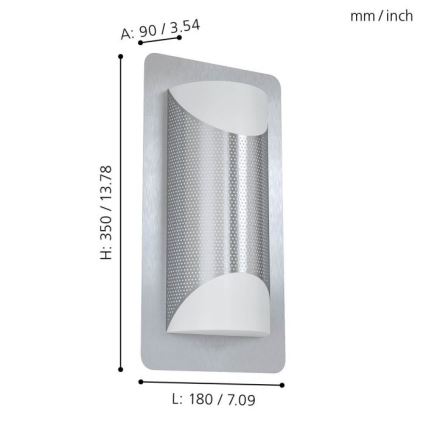 Eglo 98716 - Ulkoseinävalaisin CISTIERNA 1 2xE27/10W/230V IP44