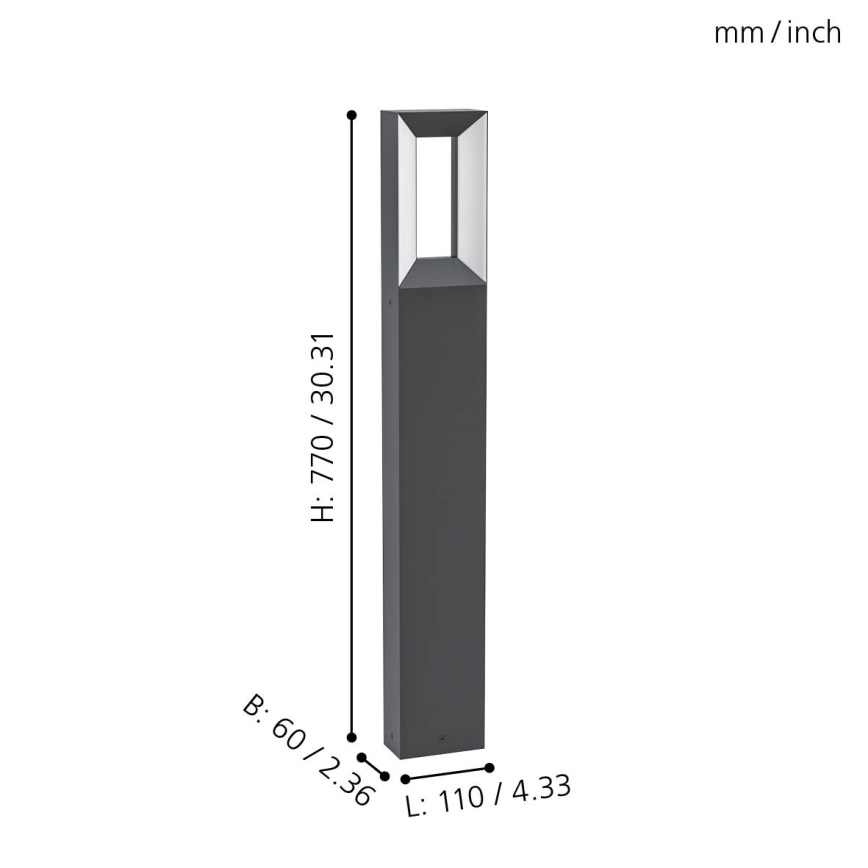 Eglo - LED-ulkovalaisin 2xLED / 5W / 230V IP44 77 cm