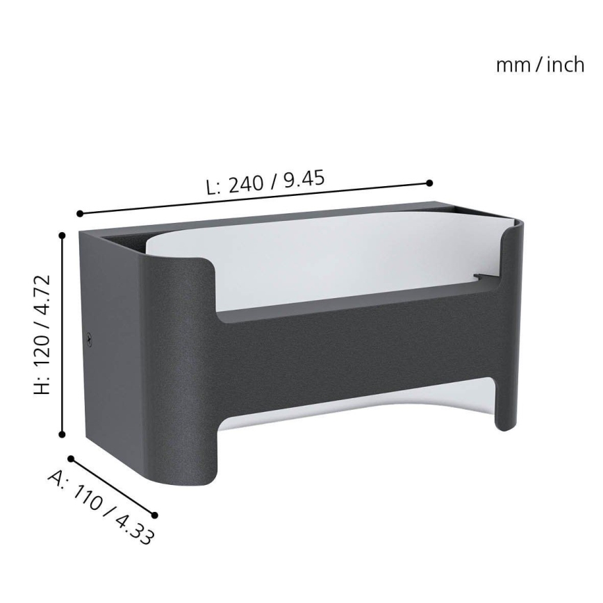 Eglo 98729 - LED-ulkoseinävalaisin PASSIRANO LED/4,8W/230V IP44