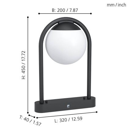 Eglo 98732 - Ulkovalaisin VECCHIA 1xE27/28W/230V IP44