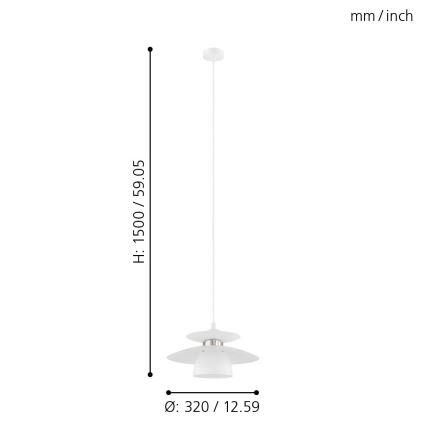 Eglo 98734 - Kattokruunu narulla BRENDA 1xE27/40W/230V