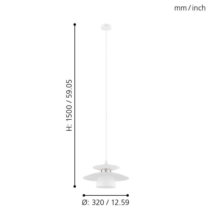 Eglo 98734 - Kattokruunu narulla BRENDA 1xE27/40W/230V