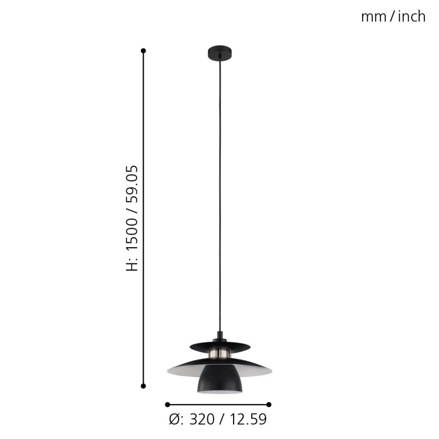 Eglo 98735 - Kattokruunu narulla BRENDA 1xE27/40W/230V