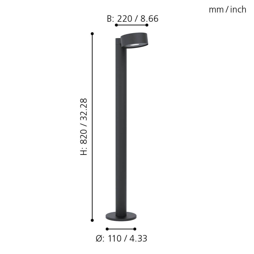 Eglo 98739 - LED-ulkolamppu PALOSCO LED/6W/230V IP44