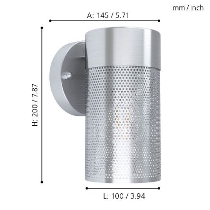 Eglo 98741 - Ulkoseinävalaisin FANTECOLO 1xE27/28W/230V