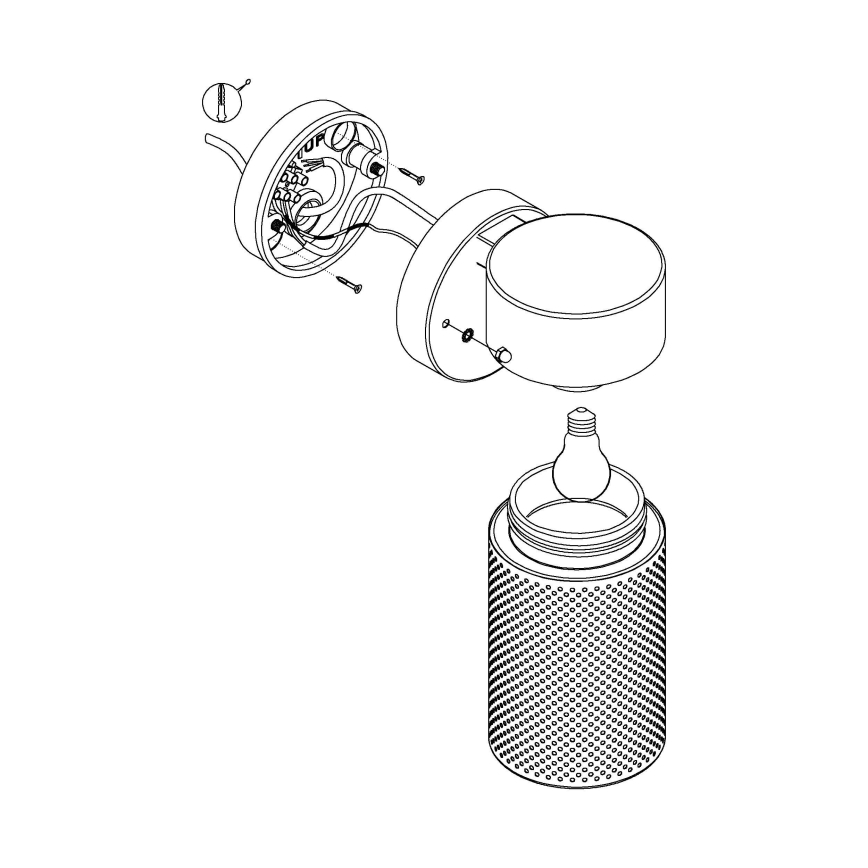 Eglo 98741 - Ulkoseinävalaisin FANTECOLO 1xE27/28W/230V