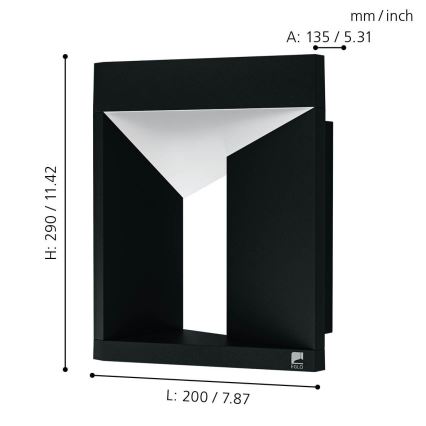 Eglo 98748 - LED-ulkoseinävalaisin NEMBRO LED/10W/230V IP54
