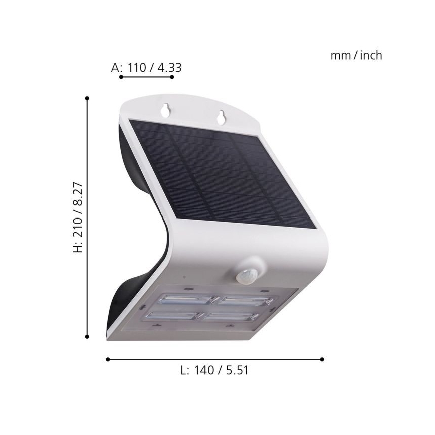 Eglo 98757 - Aurinkovalo anturilla LAMOZZO LED/3,2W/3,7V IP54