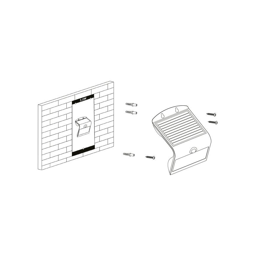 Eglo 98757 - Aurinkovalo anturilla LAMOZZO LED/3,2W/3,7V IP54