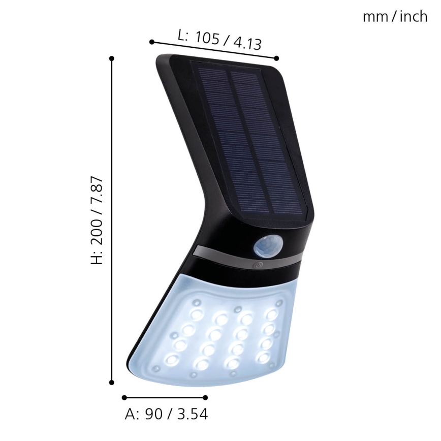 Eglo - Aurinkokennovalo anturilla LED/2W/3,7V 1200 mAh IP44