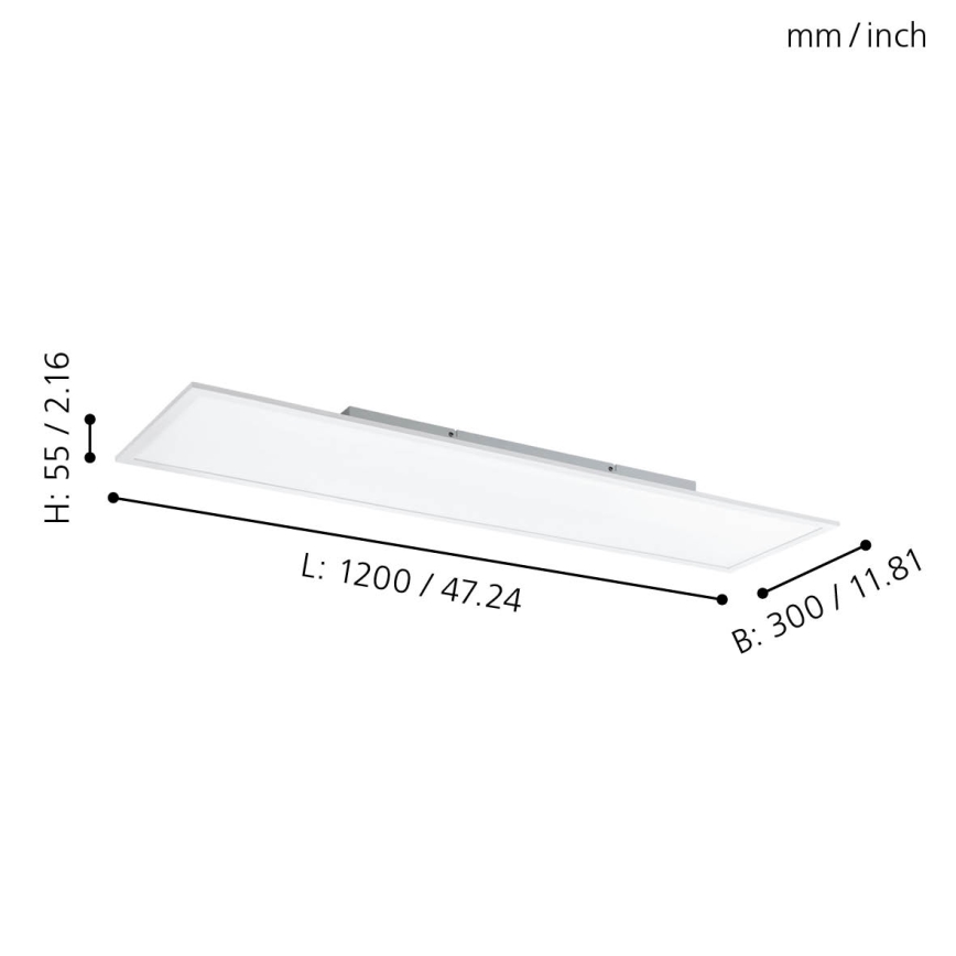 Eglo - RGBW Himmennettävä kattovalaisin LED/32,5W/230V 2700-6500K 120x30 cm + kauko-ohjaus