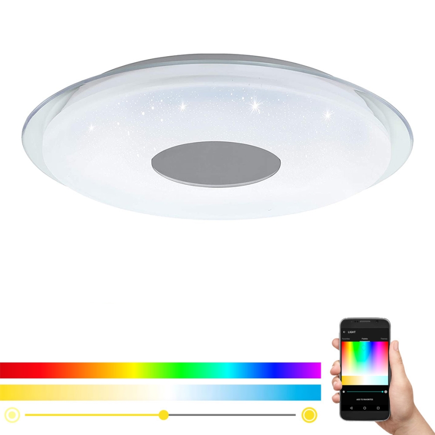 Eglo - Himmennettävä LED-RGB-kattovalaisin LANCIANO-C LED/38W/230V + Kauko-ohjaus