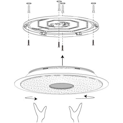 Eglo 98769 - Himmennettävä LED-RGB-kattovalaisin LANCIANO-C LED/53W/230V + kauko-ohjaus