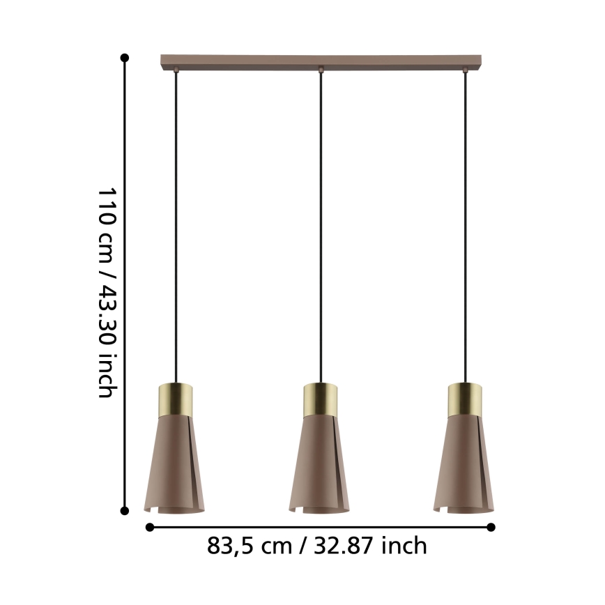 Eglo - LED Kattokruunu johdossa 3xGU10/4,5W/230V