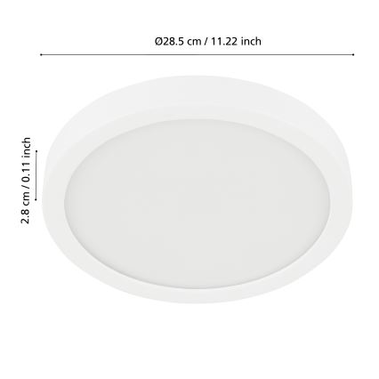 Eglo - LED Himmennettävä kylpyhuoneen kattovalo LED/19,5W/230V 2700-6500K IP44 ZigBee
