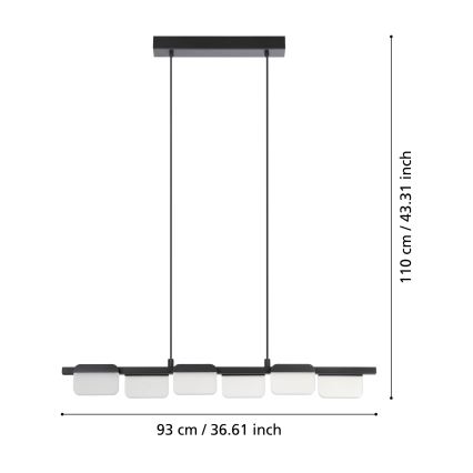 Eglo - LED Himmennettävä kattokruunu johdossa 6xLED/4,5W/230V